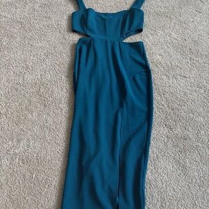 Elegant Teal Sleeveless Dress